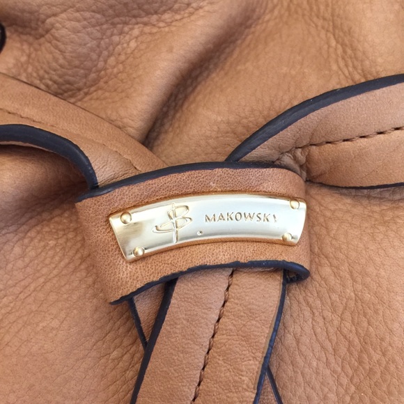 NWTs B. Makowsky Medium Peanut Nubuck Leather Tote - Picture 11 of 16